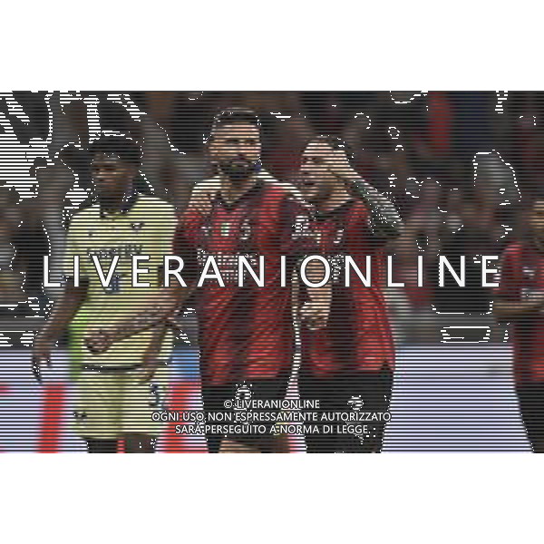 Olivier Giroud (Milan) e Davide Calabria (Milan) esultano dopo il gol dell\'1 a 0 Milan vs Hellas Verona Milano 04-06-2023 Stadio Giuseppe Meazza - San Siro Campionato Serie A TIM - 38a giornata foto Roberto Garavaglia/ag. Aldo Liverani sas / AGENZIA ALDO LIVERANI SAS