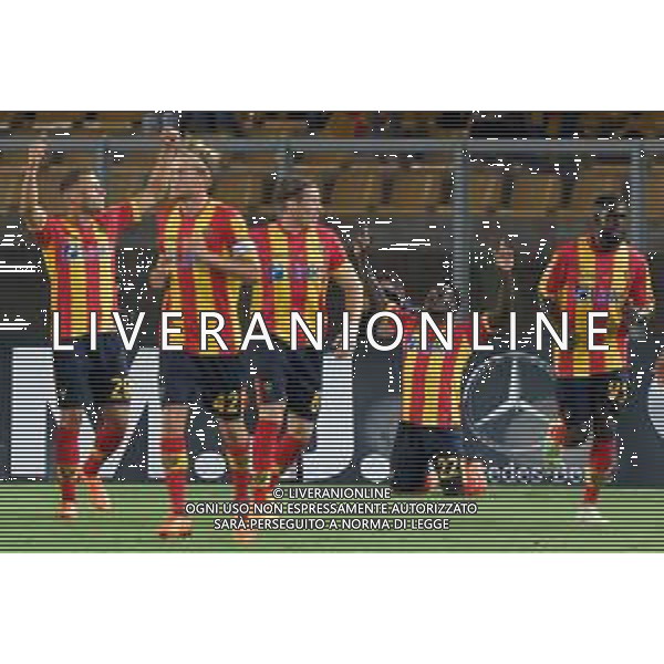 Lameck Banda (US Lecce) celebrates after scoring a goal with teammates during the Italian soccer Serie A match US Lecce vs Bologna FC on June 04, 2023 at Via del Mare Stadium in Lecce, Italy. Photo by Emmanuele Mastrodonato/ag. Aldo Liverani sas