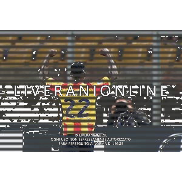 Lameck Banda (US Lecce) celebrates after scoring a goal during the Italian soccer Serie A match US Lecce vs Bologna FC on June 04, 2023 at Via del Mare Stadium in Lecce, Italy. Photo by Emmanuele Mastrodonato/ag. Aldo Liverani sas