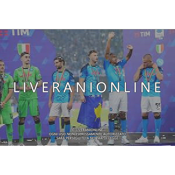 04-06-2023 NAPOLI-CAMPIONATO DI CALCIO SERIE A NAPOLI-SAMPDORIA nella foto: Il Napoli riceve la coppa del campionato Foto Mosca, Ag.Liverani