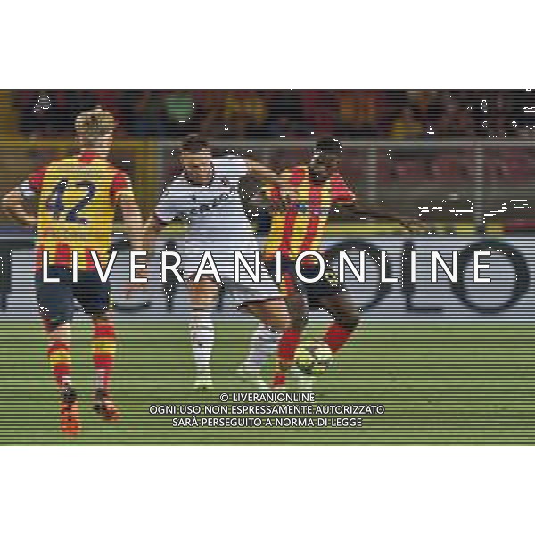 Samuel Umtiti (US Lecce) and Marko Arnautovic (Bologna FC) during the Italian soccer Serie A match US Lecce vs Bologna FC on June 04, 2023 at Via del Mare Stadium in Lecce, Italy. Photo by Emmanuele Mastrodonato/ag. Aldo Liverani sas