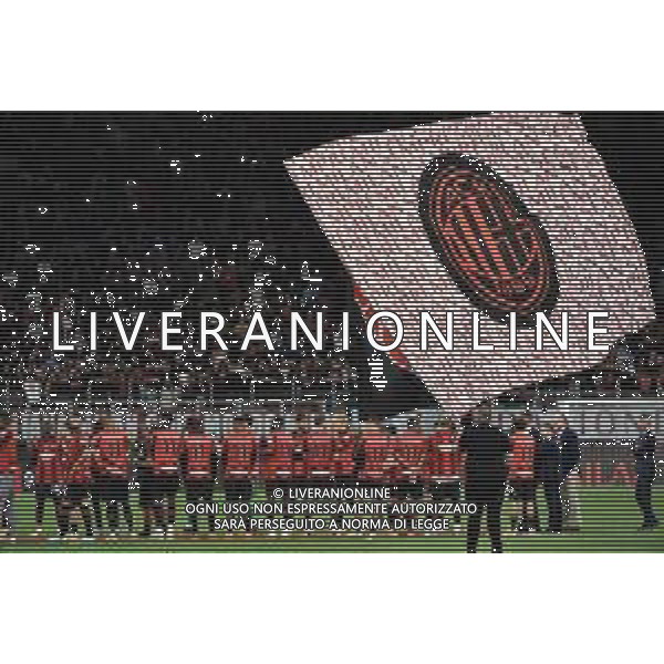 omaggio della squadra a Zlatan Ibrahimovic (Milan) Milan vs Hellas Verona Milano 04-06-2023 Stadio Giuseppe Meazza - San Siro Campionato Serie A TIM - 38a giornata foto Roberto Garavaglia/ag. Aldo Liverani sas / AGENZIA ALDO LIVERANI SAS
