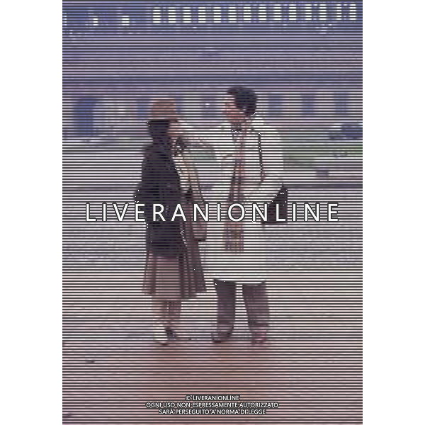 DIAP-COL-RETROSPETTIVA LUIGI VANNUCCHI ATTORE NELLA FOTO LUIGI VANNUCCHI CON LA FIGLIA SABINA A MILANO CASTELLO SFORZESCO NELL\'ANNO 1978 AG ALDO LIVERANI SAS