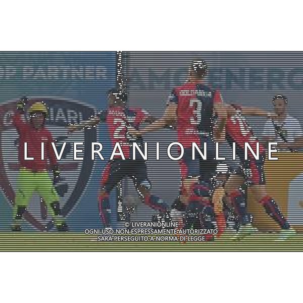 8-6-2023. Cagliari Calcio-SSC Bari. Gara andata finale play off BKT 2022/2023, stadio Unipol Domus Cagliari. Foto Salvatore Moi/Aldo Liverani s.a.s. Nella foto: Gol ed esultanta in casa, del Cagliari Calcio contro SSC Bari allo stadio Unipol Domuis di Cagliari. Segna: Gianluca Lapadula Cagliari ©MOI SALVATORE / AGENZIA ALDO LIVERANI SAS