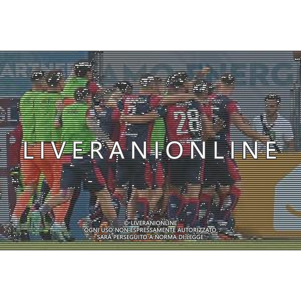 8-6-2023. Cagliari Calcio-SSC Bari. Gara andata finale play off BKT 2022/2023, stadio Unipol Domus Cagliari. Foto Salvatore Moi/Aldo Liverani s.a.s. Nella foto: Gol ed esultanta in casa, del Cagliari Calcio contro SSC Bari allo stadio Unipol Domuis di Cagliari. Segna: Gianluca Lapadula Cagliari ©MOI SALVATORE / AGENZIA ALDO LIVERANI SAS
