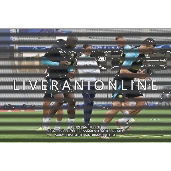 TVRG Allenamento Inter finale Champions nella foto da SX Romelu Lukaku (Inter) Simone Inzaghi allenatore Inter e Henrikh Mkhitaryan (Inter) Istanbul (TUR) 09-06-2023 Allenamento dell\'Inter in preparazione della finale di UEFA Champions Lerague contro il Manchester City foto Roberto Garavaglia/ag. Aldo Liverani sas