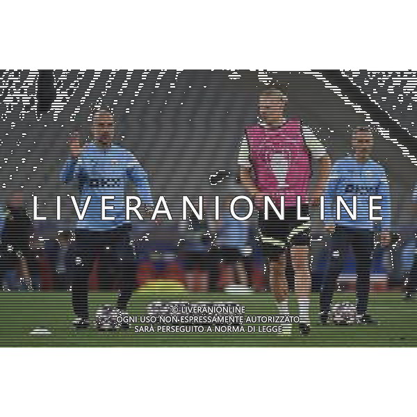 TVRG Allenamento Manchester City finale Champions nella foto Josep Guardiola allenatore Manchester City e Erling Haaland (Manchester City) Istanbul (TUR) 09-06-2023 Allenamento del Manchester City in preparazione della finale di UEFA Champions Lerague contro l\'Inter foto Roberto Garavaglia/ag. Aldo Liverani sas