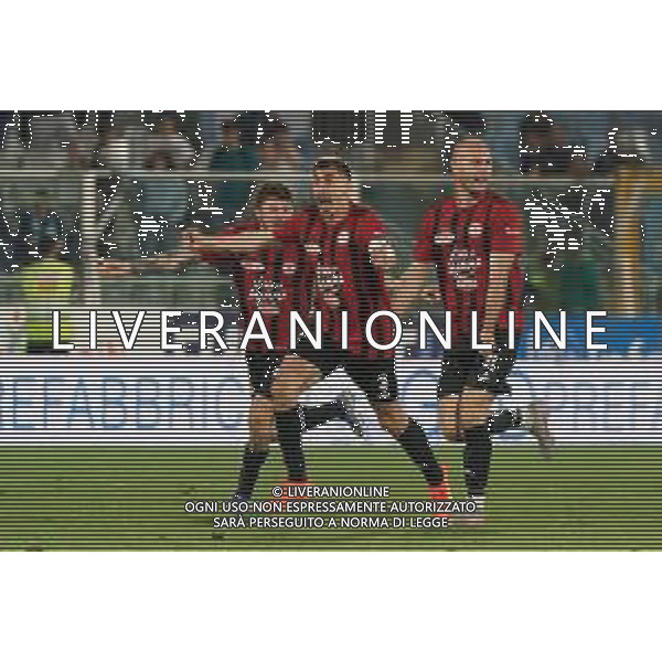Alberto Rizzo, Daniele Iacoponi and Toni Markic (Calcio Foggia 1920) celebrates the victory during the Italian soccer Serie C Playoffs match Pescara Calcio vs Calcio Foggia 1920 on June 8, 2023 at Adriatico-Giovanni Cornacchia Stadium in Pescara, Italy. Photo by Emmanuele Mastrodonato/ag. Aldo Liverani sas