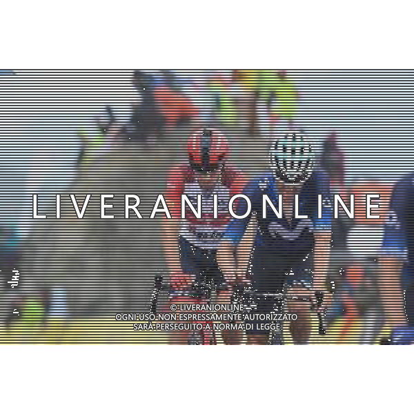 10-06-2023 Criterium Du Dauphine Libere; Tappa 07 Porte De Savoie - Col De La Croix De Fer; 2023, Movistar; 2023, Trek - Segafredo; Mas, Enric; Ciccone, Giulio; Col De La Croix De Fer; ©SIROTTI / AGENZIA ALDO LIVERANI SAS