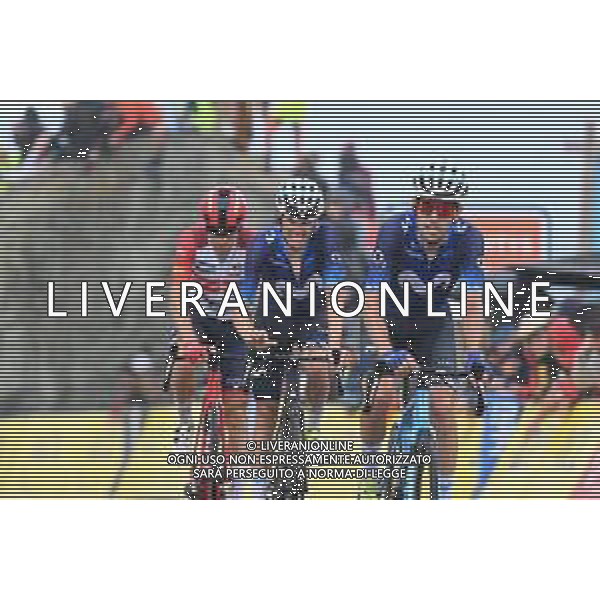 10-06-2023 Criterium Du Dauphine Libere; Tappa 07 Porte De Savoie - Col De La Croix De Fer; 2023, Movistar; Pedrero Lopez, Antonio; Mas, Enric; Col De La Croix De Fer; ©SIROTTI / AGENZIA ALDO LIVERANI SAS
