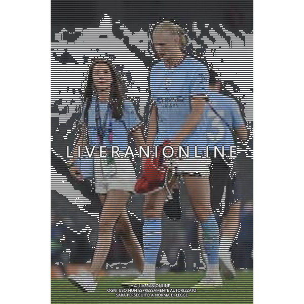 TVRG Erling Haaland (Manchester City) con la fidanzata Isabel Haugseng Johansen Manchester City vs Inter Istanbul (TUR) 10-06-2023 Ataturk Olympic Stadium Finale UEFA Champions League foto Roberto Garavaglia/ag. Aldo Liverani sas