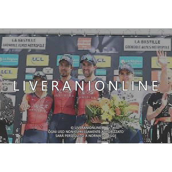 11-06-2023 Criterium Du Dauphine Libere; Tappa 08 Le Pont De Clax - Grenoble - La Bastille; 2023, Ineos Grenadiers; Rodriguez Cano, Carlos; Bernal Gomez, Arley; Martinez Poveda, Daniel Felipe; Castroviejo, Jonathan; Grenoble - La Bastille; ©SIROTTI / AGENZIA ALDO LIVERANI SAS