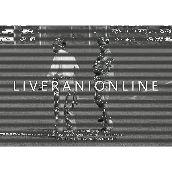 NEG-1991-1992 BOGLIASCO ALLENAMENTO SAMPDORIA CALCIO NELLA FOTO PAOLO BOREA E ROBERTO MANCINI AG ALDO LIVERANI SAS