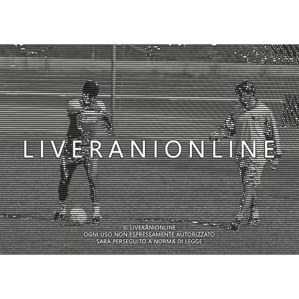 NEG-1991-1992 BOGLIASCO ALLENAMENTO SAMPDORIA CALCIO NELLA FOTO Paulo Silas do Prado Pereira meglio noto solo come Silas e roberto mancini AG ALDO LIVERANI SAS