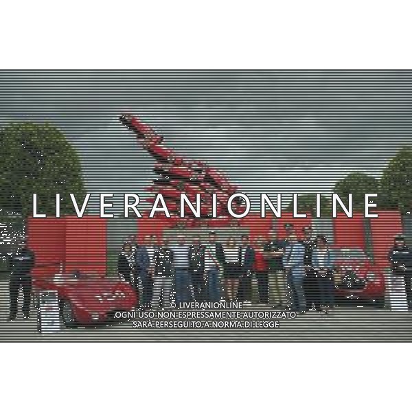 IMOLA AUTODROMO ENZO E DINO FERRARI INAUGURAZIONE DEL RESTAURO DEL MONUMENTO DI ARMAN PRESENZA DEL SINDACO MARCO PANIERI GIANCARLO MINARDI PIETRO BENVENUTI ELENA PENAZZI AUTORE DEL RESTAURO BRUNO BRUSA FORZE DELL\' ORDINE FEDERICO BENDINELLI ©SANNA/AGENZIA ALDO LIVERANI SAS
