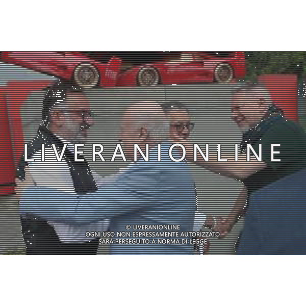 IMOLA AUTODROMO ENZO E DINO FERRARI INAUGURAZIONE DEL RESTAURO DEL MONUMENTO DI ARMAN PRESENZA DEL SINDACO MARCO PANIERI GIANCARLO MINARDI PIETRO BENVENUTI ELENA PENAZZI AUTORE DEL RESTAURO BRUNO BRUSA FORZE DELL\' ORDINE FEDERICO BENDINELLI NELLA FOTO DA SINISTRA PIETRO BENVENUTI DIRETTORE DELL\'AUTODROMO EX PRESIDENTE DELL\'AUTODROMO FEDERICO BENDINELLI,PRESIDENTE DELL\'AUTODROMO GIANCARLO MINARDI E EX SINDACO DI IMOLA RAFFAELE DE BRASI ©SANNA/AGENZIA ALDO LIVERANI SAS