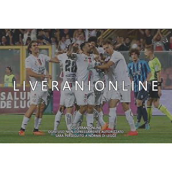 Daniel Cosimo Leo (Calcio Foggia 1920) celebrates after scoring a goal with teammates during the Italian soccer Serie C Playoffs match Calcio Foggia vs Calcio Lecco 1912 on June 13, 2023 at Pino Zaccheria Stadium in Foggia, Italy. Photo by Emmanuele Mastrodonato/ag. Aldo Liverani sas