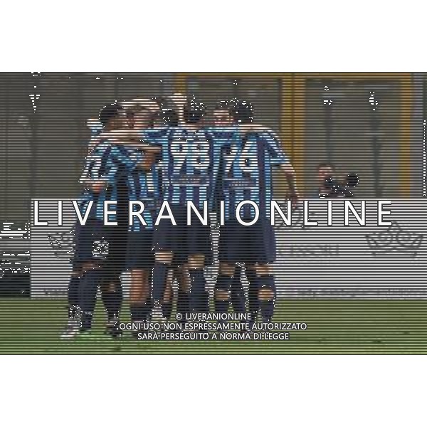 Lorenzo Pinzauti (Calcio Lecco 1912) celebrates after scoring a goal with teammates during the Italian soccer Serie C Playoffs match Calcio Foggia vs Calcio Lecco 1912 on June 13, 2023 at Pino Zaccheria Stadium in Foggia, Italy. Photo by Emmanuele Mastrodonato/ag. Aldo Liverani sas