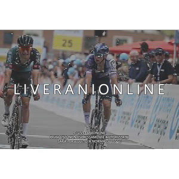 15-06-2023 Tour De Suisse; Tappa 05 Fiesch - La Punt; 2023, Bora - Hansgrohe; 2023, Israel - Premier Tech; Uijtdebroeks, Cian; Teuns, Dylan; La Punt; ©SIROTTI / AGENZIA ALDO LIVERANI SAS