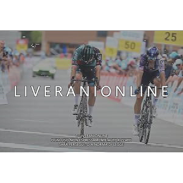 15-06-2023 Tour De Suisse; Tappa 05 Fiesch - La Punt; 2023, Bora - Hansgrohe; 2023, Israel - Premier Tech; Uijtdebroeks, Cian; Teuns, Dylan; La Punt; ©SIROTTI / AGENZIA ALDO LIVERANI SAS