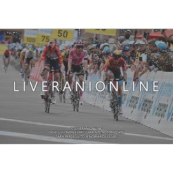 15-06-2023 Tour De Suisse; Tappa 05 Fiesch - La Punt; 2023, Trek - Segafredo; 2023, Bahrain - Victorious; 2023, Ef Education - Easypost; Skjelmose Jensen, Mattias; Bilbao, Peio; Uran, Rigoberto; La Punt; ©SIROTTI / AGENZIA ALDO LIVERANI SAS