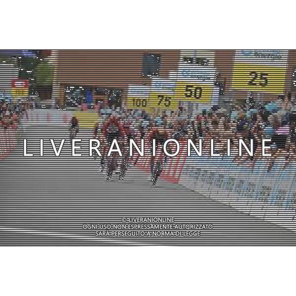 15-06-2023 Tour De Suisse; Tappa 05 Fiesch - La Punt; 2023, Trek - Segafredo; 2023, Bahrain - Victorious; Skjelmose Jensen, Mattias; Bilbao, Peio; La Punt; ©SIROTTI / AGENZIA ALDO LIVERANI SAS