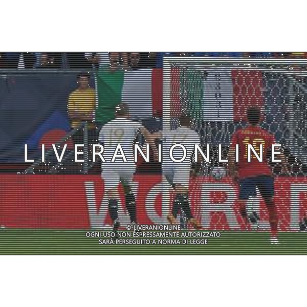 Ciro Immobile (Italy) scores a goal of 1-1 during the UEFA Nations League 2022/23 semifinal match between Spain and Italy at FC Twente Stadium on June 15, 2023 in Enschede, Netherland. Photo by Emmanuele Mastrodonato/ag. Aldo Liverani sas/ AGENZIA ALDO LIVERANI SAS -Spagna - Italia Semifinale UEFA Nations League 2022/23 Twente Stadium Enschede, Olanda 15.06.2023