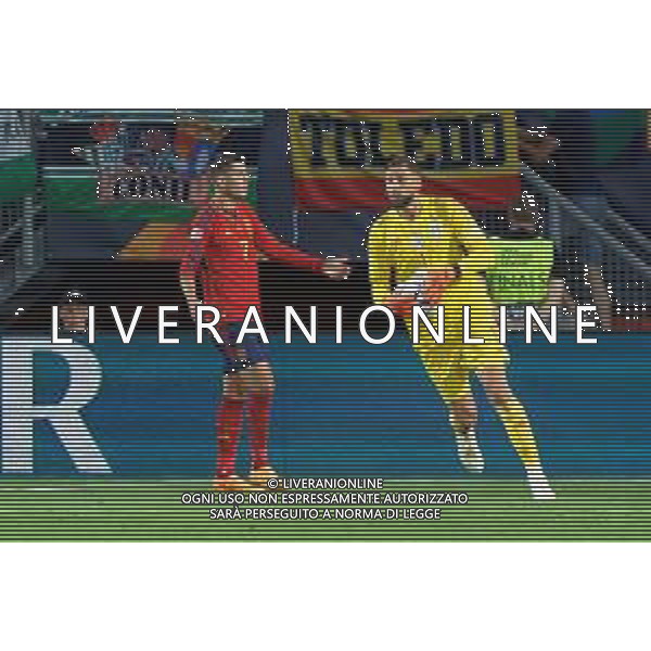 Gianluigi Donnarumma (Italy) and Alvaro Morata (Spain) during the UEFA Nations League 2022/23 semifinal match between Spain and Italy at FC Twente Stadium on June 15, 2023 in Enschede, Netherland. Photo by Emmanuele Mastrodonato/ag. Aldo Liverani sas/ AGENZIA ALDO LIVERANI SAS -Spagna - Italia Semifinale UEFA Nations League 2022/23 Twente Stadium Enschede, Olanda 15.06.2023
