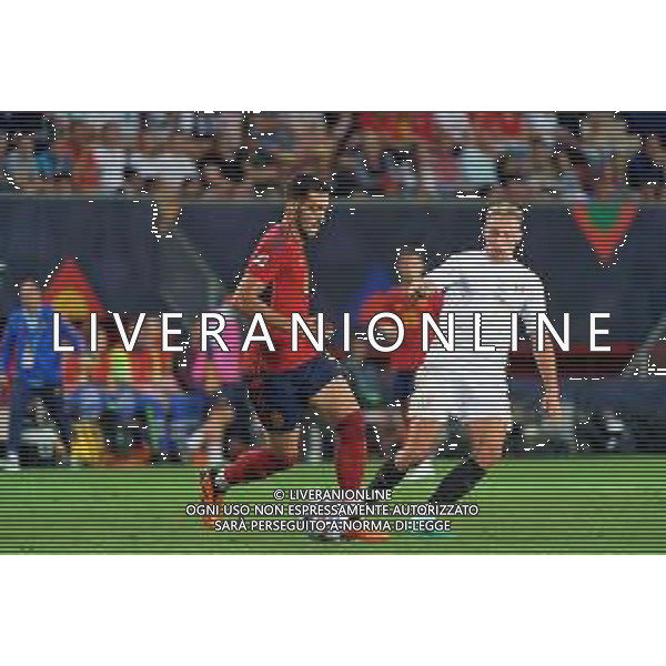 Mikel Merino (Spain) abd Davide Frattesi (Italy) during the UEFA Nations League 2022/23 semifinal match between Spain and Italy at FC Twente Stadium on June 15, 2023 in Enschede, Netherland. Photo by Emmanuele Mastrodonato/ag. Aldo Liverani sas/ AGENZIA ALDO LIVERANI SAS -Spagna - Italia Semifinale UEFA Nations League 2022/23 Twente Stadium Enschede, Olanda 15.06.2023