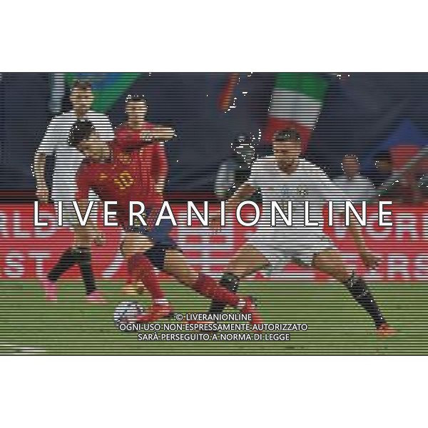 Marco Asensio (Spain) and Bryan Cristante (Italy) during the UEFA Nations League 2022/23 semifinal match between Spain and Italy at FC Twente Stadium on June 15, 2023 in Enschede, Netherland. Photo by Emmanuele Mastrodonato/ag. Aldo Liverani sas/ AGENZIA ALDO LIVERANI SAS -Spagna - Italia Semifinale UEFA Nations League 2022/23 Twente Stadium Enschede, Olanda 15.06.2023