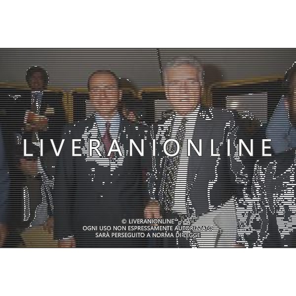 Dia- RETROSPETTIVA SILVIO BERLUSCONI POLITICO-STATISTA NELLA FOTO CON SERGIO ZAVOLI A UN DIBATTITO ALLA FESTA DELL\'UNITA\' A MILANO NEL SETTEMBRE 1986 AG ALDO LIVERANI SAS