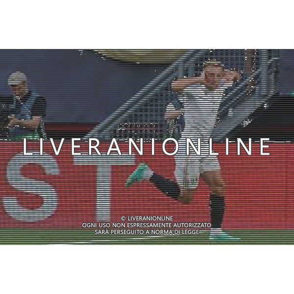 Davide Frattesi of Italy celebrates after scoring the goal but the goal is disallowed during the UEFA Nations League 2022/23 semifinal match between Spain and Italy at FC Twente Stadium on June 15, 2023 in Enschede, Netherland. Photo by Emmanuele Mastrodonato/ag. Aldo Liverani sas