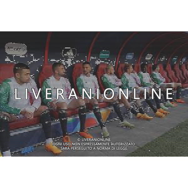 the Italy players sitting on the bench during the UEFA Nations League 2022/23 semifinal match between Spain and Italy at FC Twente Stadium on June 15, 2023 in Enschede, Netherland. Photo by Emmanuele Mastrodonato/ag. Aldo Liverani sas