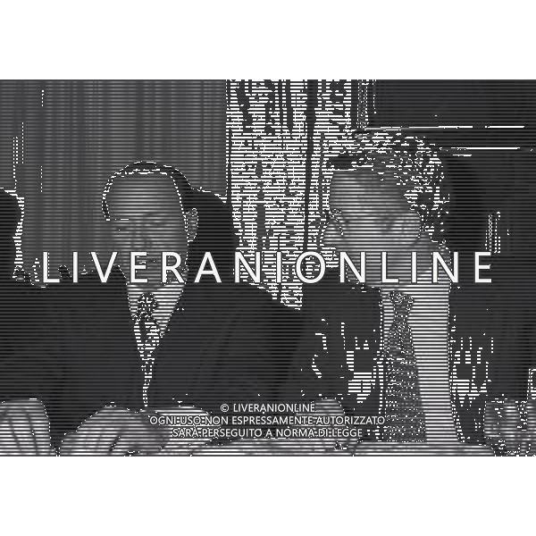 NEG- 1994 MILANO HOTEL PRINCIPE E SAVOIA FESTA DI NATALE DELLA LEGA CALCIO NELLA FOTO ANTONIO MATARRESE-SILVIO BERLUSCONI AG ALDO LIVERANI SAS