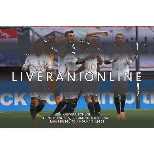 Davide Frattesi (Italy) celebrates after scoring a goal with teammates during the UEFA Nations League 2022/23 match between Netherland and Italy at FC Twente Stadium on June 18, 2023 in Enschede, Netherland. Photo by Emmanuele Mastrodonato/ag. Aldo Liverani sas