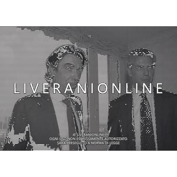 NEG-RETROSPETTIVA MASSIMO MORATTI PRESIDENTE INTER  NELLA FOTO MASSIMO MORATTI CON MARCO TRONCHETTI PROVERA PRESIDENTE PIRELLI PER LA SPONSORIZZAZIONE SULLE MAGLIE DELL\'INTER A TERRAZZA MARTINI MILANO NELL\'ANNO 1995 AG ALDO LIVERANI SAS  