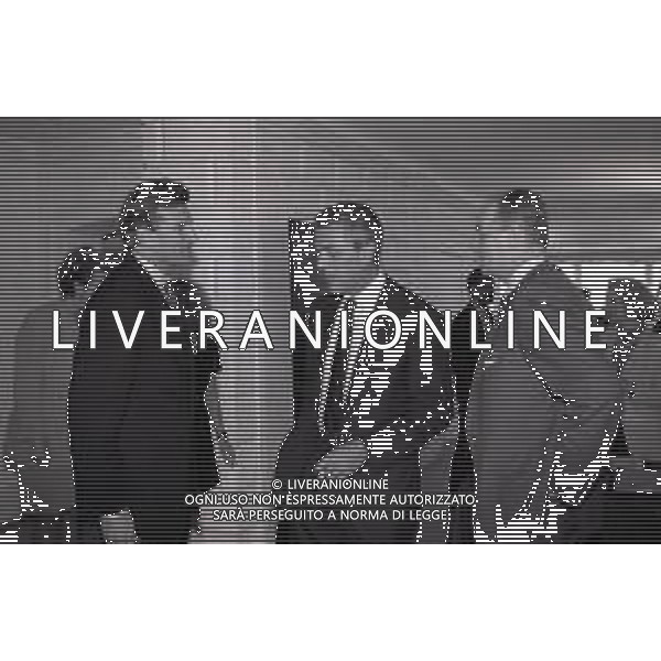 NEG-RETROSPETTIVA MASSIMO MORATTI PRESIDENTE INTER  NELLA FOTO GIACINTO FACCHETTI CON MARCO TRONCHETTI PROVERA E GIAMMARIA VISCONTI DI MODRONE A TERRAZZA MARTINI MILANO NELL\'ANNO 1995 AG ALDO LIVERANI SAS 