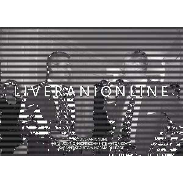 NEG-RETROSPETTIVA MASSIMO MORATTI PRESIDENTE INTER  NELLA FOTO MARCO TRONCHETTI PROVERA E GIAMMARIA VISCONTI DI MODRONE A TERRAZZA MARTINI MILANO NELL\'ANNO 1995 AG ALDO LIVERANI SAS  