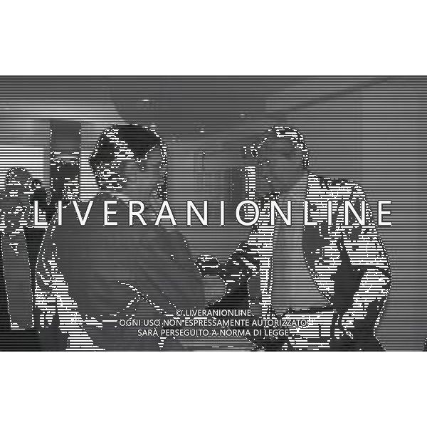 NEG-RETROSPETTIVA MASSIMO MORATTI PRESIDENTE INTER  NELLA FOTO MASSIMO MORATTI CON IL PRESIDENTE DI LEGA LUCIANO NIZZOLA IL PRIMO GIORNO IN LEGA CALCIO DA PRESIDENTE INTER NELL\'ANNO 1995 AG ALDO LIVERANI SAS 