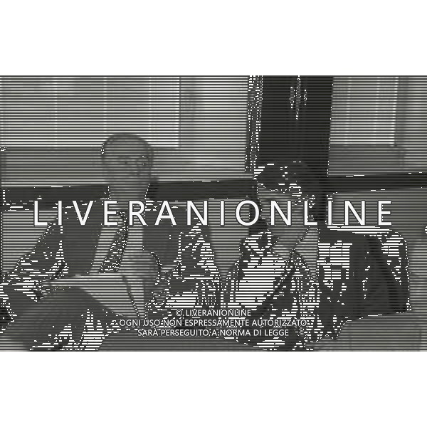 NEG-RETROSPETTIVA MASSIMO MORATTI PRESIDENTE INTER  NELLA FOTO MASSIMO MORATTI PRESIDENTE INTER NELL\'ANNO 1995 CON GIAMMARIA VISCONTI DI MODRONE A MILANO IN LEGA CALCIO AG ALDO LIVERANI SAS 