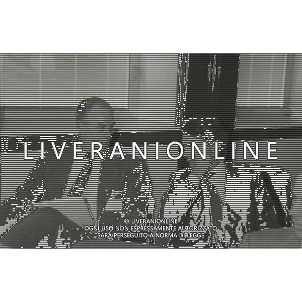 NEG-RETROSPETTIVA MASSIMO MORATTI PRESIDENTE INTER  NELLA FOTO MASSIMO MORATTI PRESIDENTE INTER NELL\'ANNO 1995 CON GIAMMARIA VISCONTI DI MODRONE A MILANO IN LEGA CALCIO AG ALDO LIVERANI SAS 