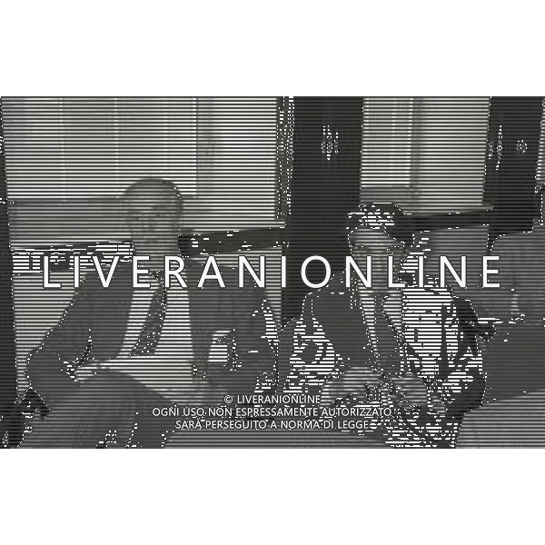 NEG-RETROSPETTIVA MASSIMO MORATTI PRESIDENTE INTER  NELLA FOTO MASSIMO MORATTI PRESIDENTE INTER NELL\'ANNO 1995 CON GIAMMARIA VISCONTI DI MODRONE A MILANO IN LEGA CALCIO AG ALDO LIVERANI SAS 