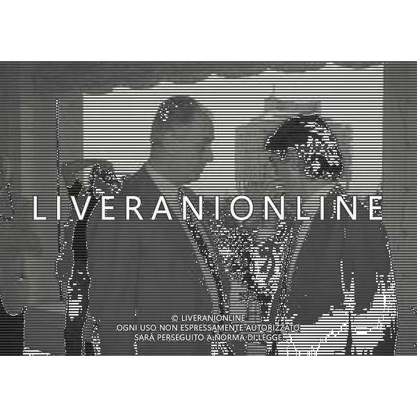 NEG-RETROSPETTIVA MASSIMO MORATTI PRESIDENTE INTER  NELLA FOTO MASSIMO MORATTI PRESIDENTE INTER NELL\'ANNO 1995 CON GIAMMARIA VISCONTI DI MODRONE A MILANO IN TERRAZZA MARTINI A MILANO AG ALDO LIVERANI SAS  