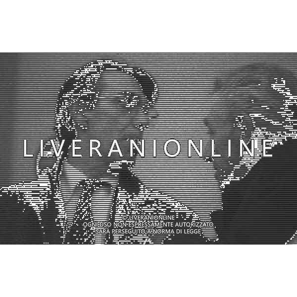 NEG-RETROSPETTIVA MASSIMO MORATTI PRESIDENTE INTER  NELLA FOTO MASSIMO MORATTI PRESIDENTE INTER CON BENITO LORENZI NELL\'ANNO 1995 ALLA\'ARENA DI MILANO AG ALDO LIVERANI SAS  