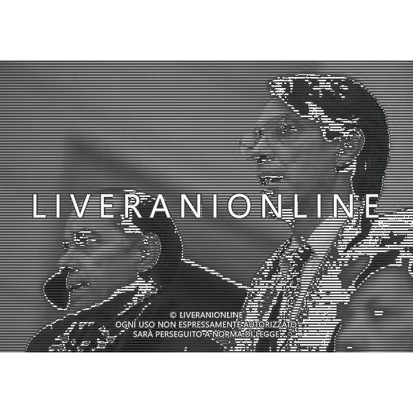 NEG-RETROSPETTIVA MASSIMO MORATTI PRESIDENTE INTER  NELLA FOTO MASSIMO MORATTI PRESIDENTE INTER CON LUIS SUAREZ NELL\'ANNO 1995 ALLA\'ARENA DI MILANO AG ALDO LIVERANI SAS  