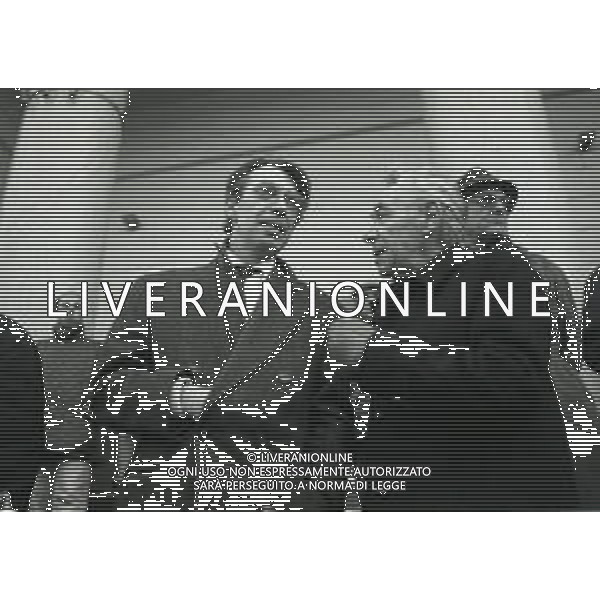 NEG-RETROSPETTIVA MASSIMO MORATTI PRESIDENTE INTER  NELLA FOTO MASSIMO MORATTI PRESIDENTE INTER CON BENITO LORENZI NELL\'ANNO 1995 ALLA\'ARENA DI MILANO AG ALDO LIVERANI SAS  