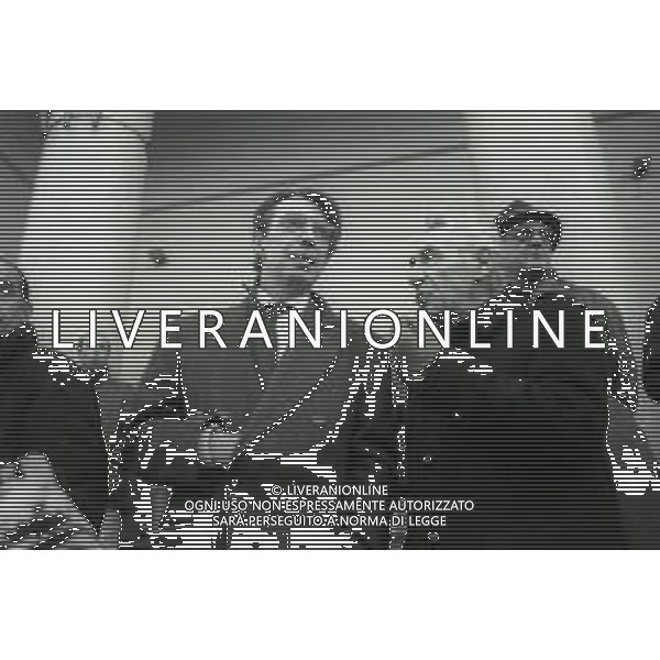 NEG-RETROSPETTIVA MASSIMO MORATTI PRESIDENTE INTER  NELLA FOTO MASSIMO MORATTI PRESIDENTE INTER CON BENITO LORENZI NELL\'ANNO 1995 ALLA\'ARENA DI MILANO AG ALDO LIVERANI SAS  