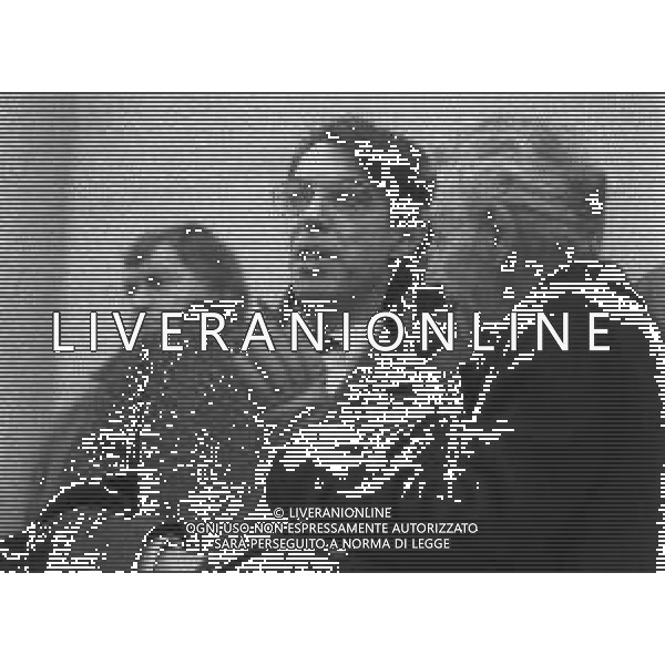 NEG-RETROSPETTIVA MASSIMO MORATTI PRESIDENTE INTER  NELLA FOTO MASSIMO MORATTI PRESIDENTE INTER CON BENITO LORENZI NELL\'ANNO 1995 ALLA\'ARENA DI MILANO  AG ALDO LIVERANI SAS 