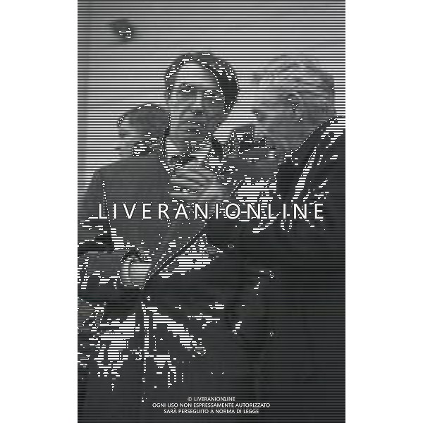 NEG-RETROSPETTIVA MASSIMO MORATTI PRESIDENTE INTER  NELLA FOTO MASSIMO MORATTI PRESIDENTE INTER CON BENITO LORENZI NELL\'ANNO 1995 ALLA\'ARENA DI MILANO  AG ALDO LIVERANI SAS