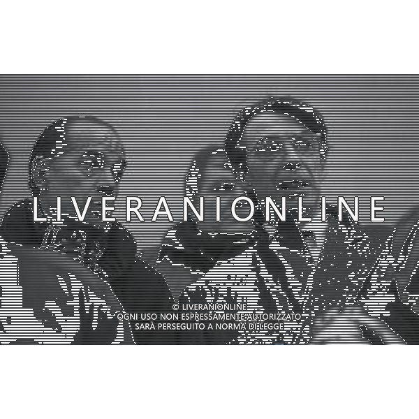 NEG-RETROSPETTIVA MASSIMO MORATTI PRESIDENTE INTER  NELLA FOTO MASSIMO MORATTI PRESIDENTE INTER CON LUIS SUAREZ NELL\'ANNO 1995 ALLA\'ARENA DI MILANO  AG ALDO LIVERANI SAS 